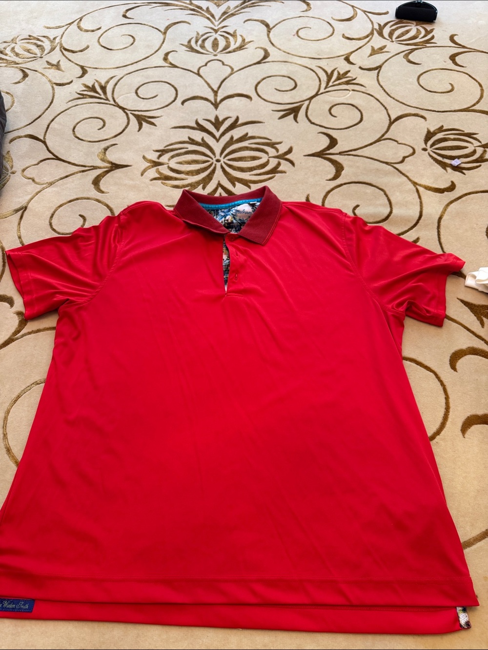 Robert Graham Red Polo with Contrast Collar